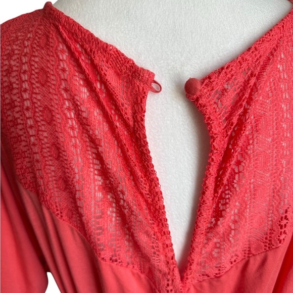 Torrid Coral Supersoft Elbow Sleeve Lace Shoulder Romper Size 2X 18/20 NWT - Picture 6 of 17